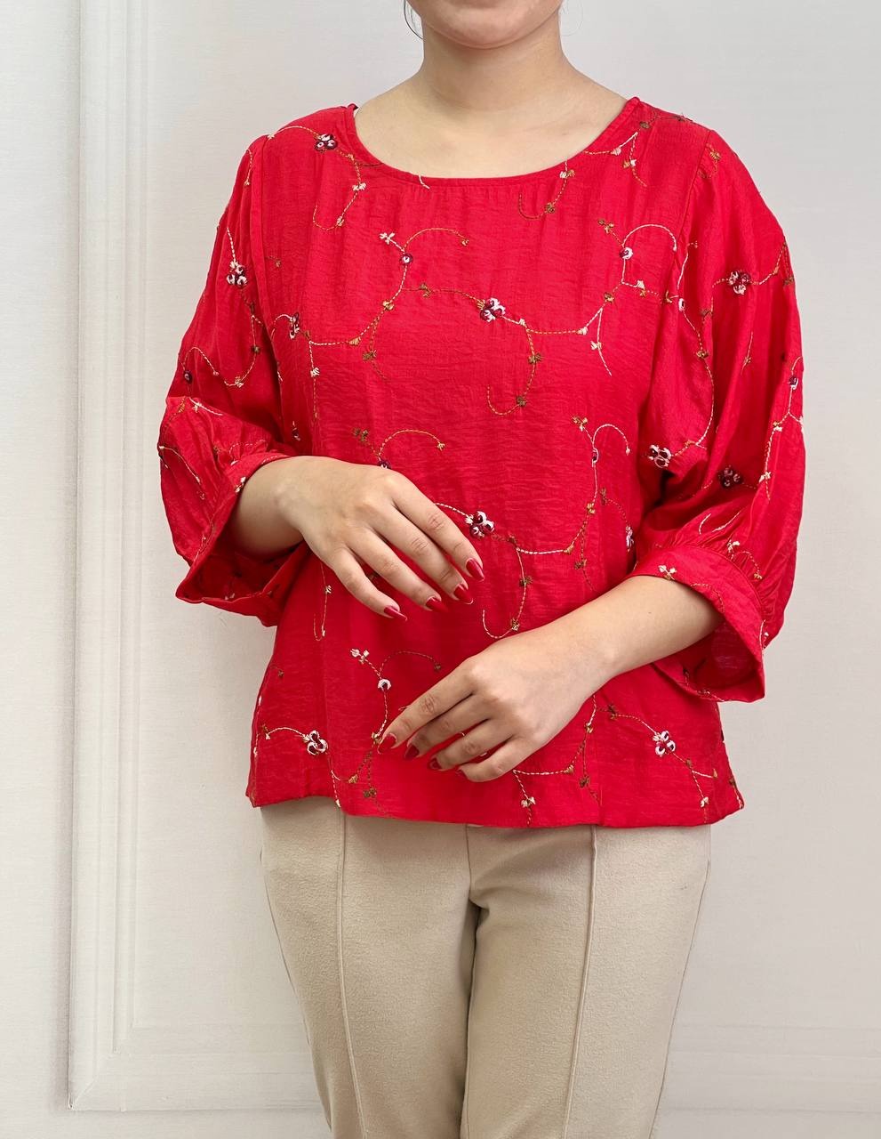 شومیز نخ گلدوزی کد 3568