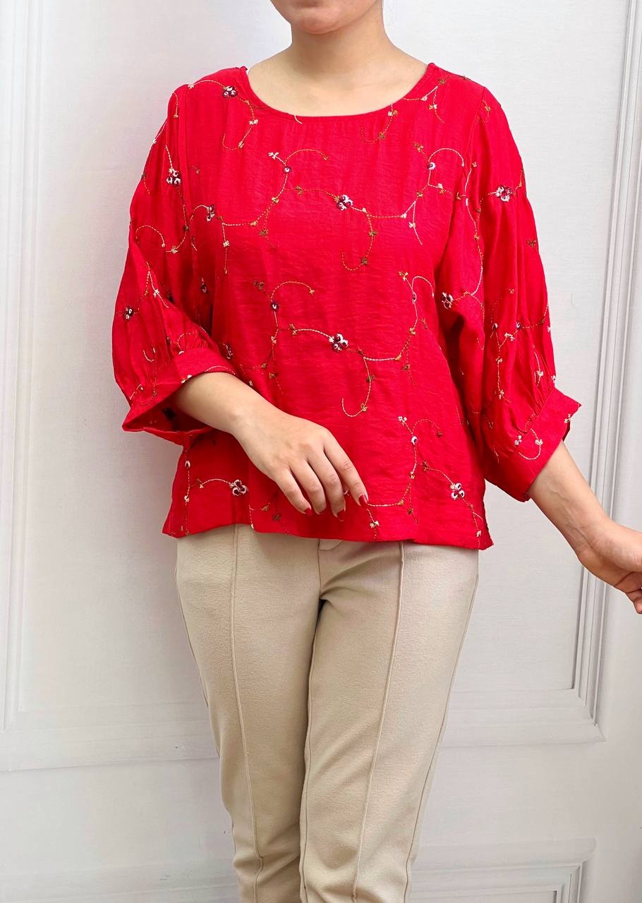 شومیز نخ گلدوزی کد 3568