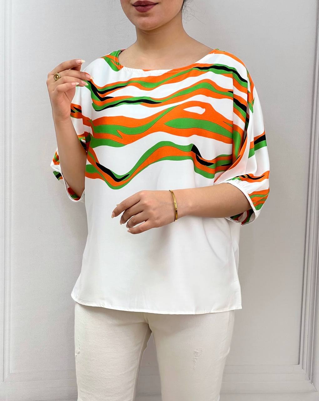 شومیز ساتن موج کد 3569