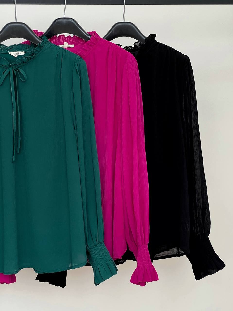 شومیز حریر کریشه آستردار کد 3570