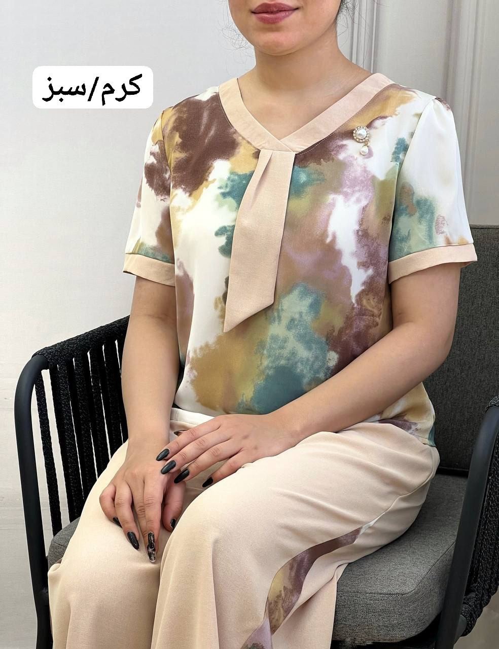 ست شومیز و شلوار آبرنگی کد 3572