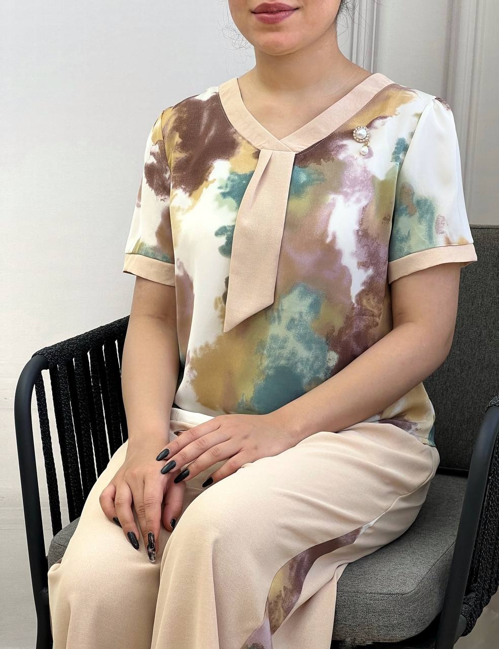 ست شومیز و شلوار آبرنگی کد 3572