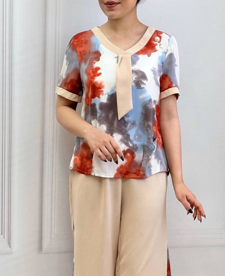 ست شومیز و شلوار آبرنگی کد 3572