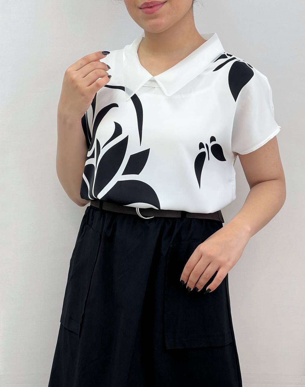 شومیز ساتن آستین کوتاه کد 3576