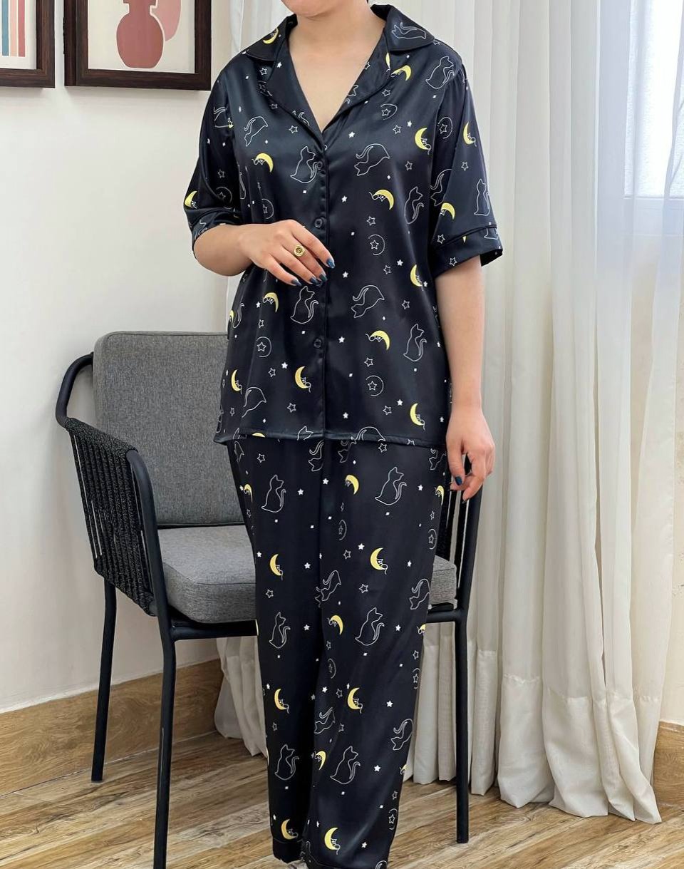 ست پیراهن و شلوار ساتن 5 طرح کد 3580