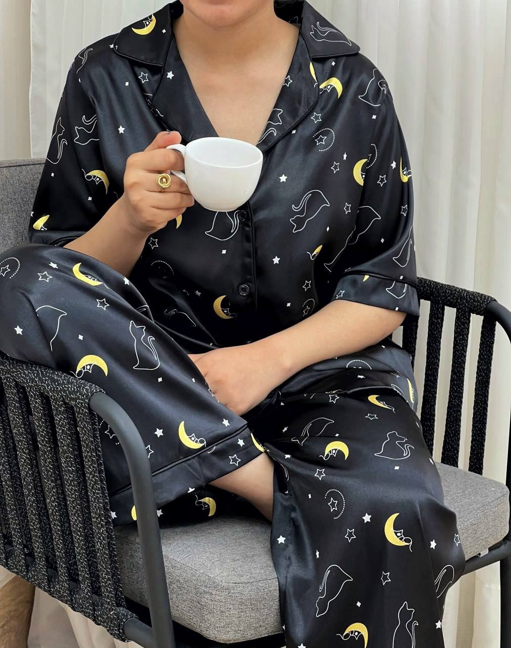 ست پیراهن و شلوار ساتن 5 طرح کد 3580