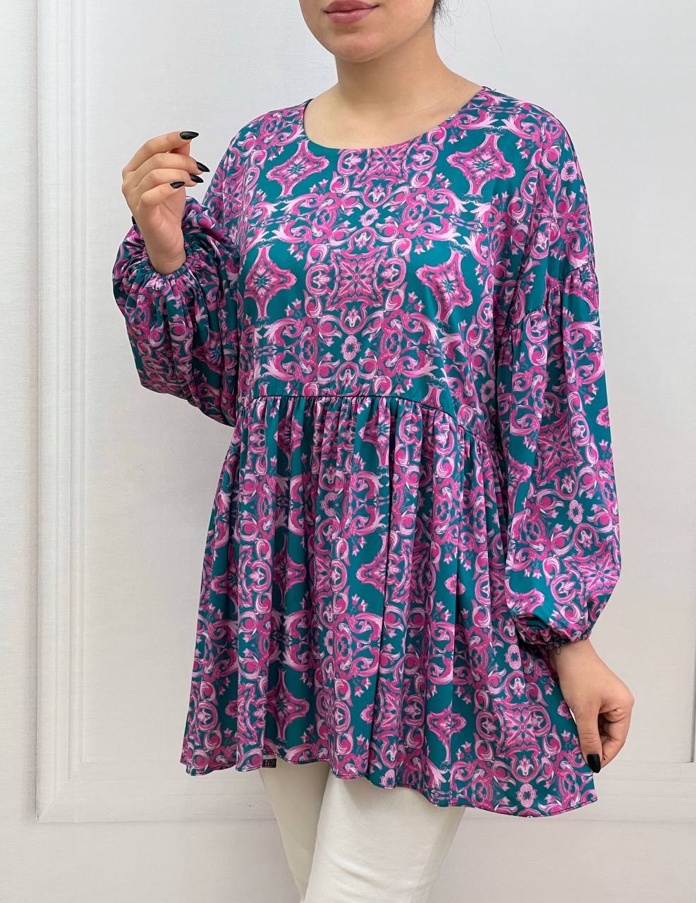 تونیک کمر چین طرحدار کد 3581