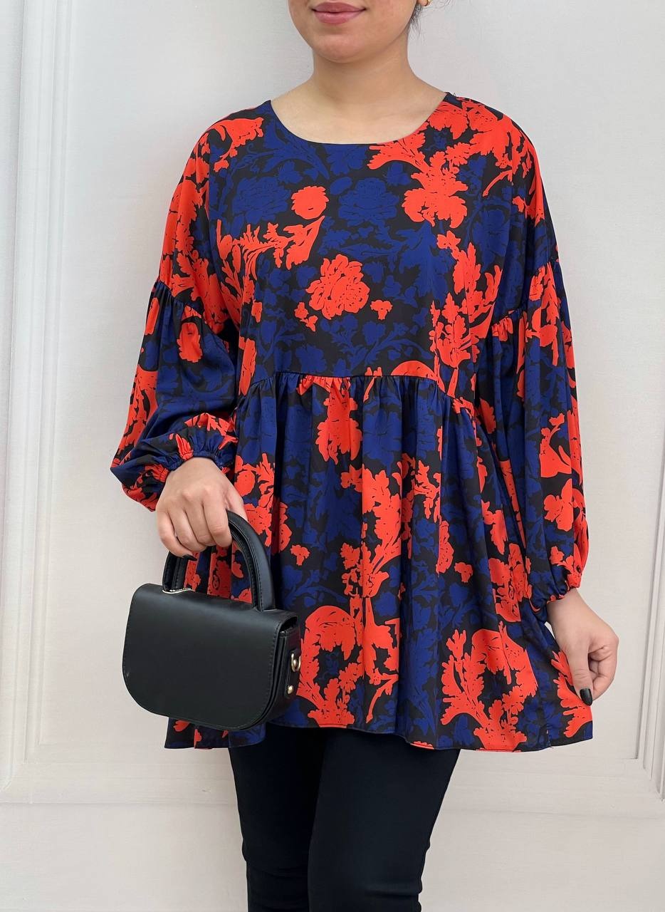 تونیک کمر چین طرحدار کد 3581