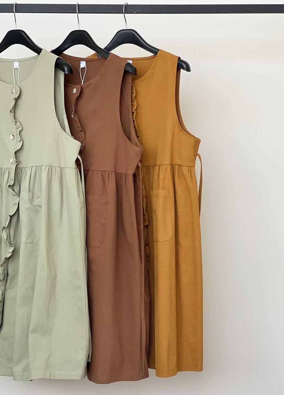 سارافون کمر چین جلو دکمه کد 3585