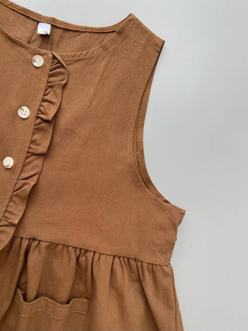 سارافون کمر چین جلو دکمه کد 3585