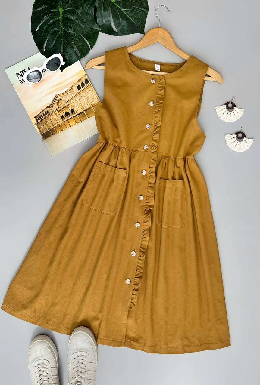 سارافون کمر چین جلو دکمه کد 3585