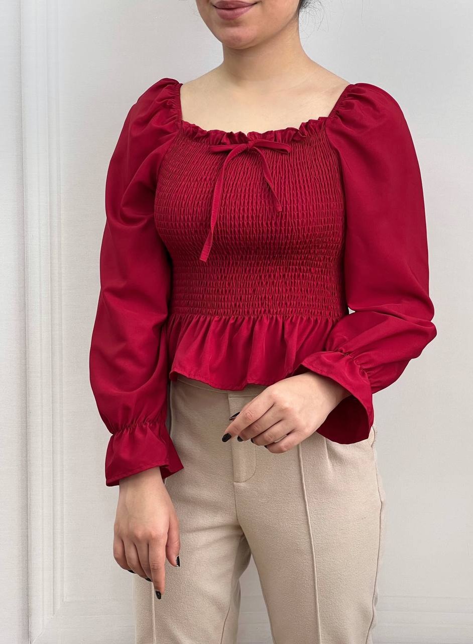 شومیز کرپ کش ماسوره ای کد 3588