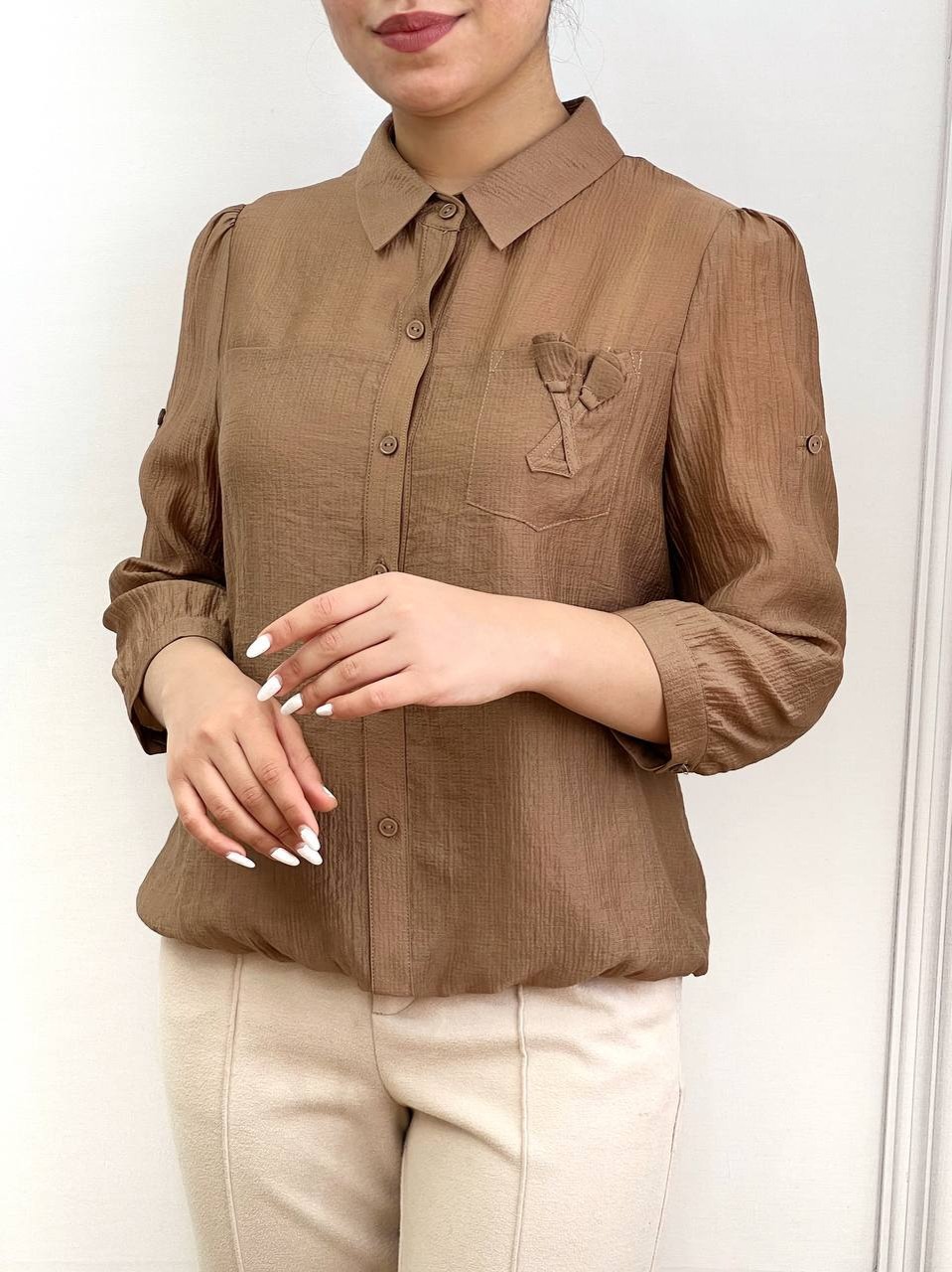 شومیز نخ وال آستردار کد 3591