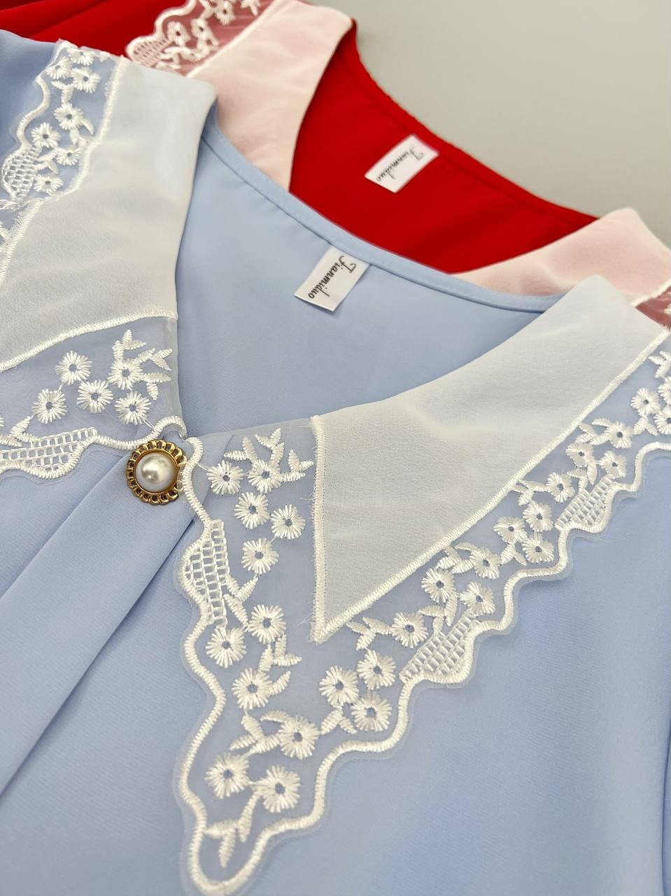 شومیز کرپ یقه گیپور کد 3600