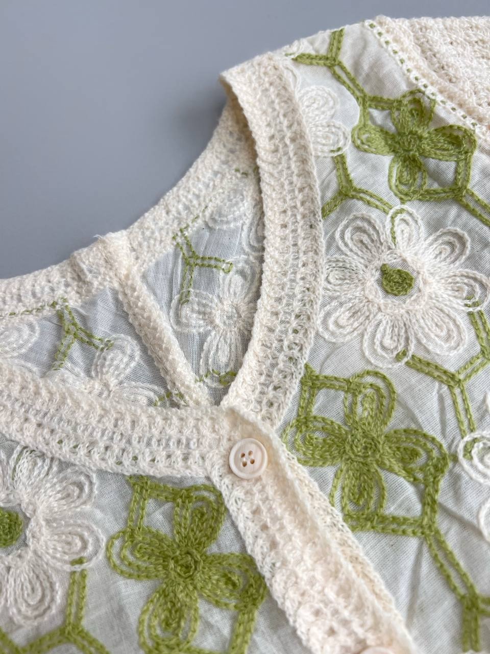 شومیز قلاب بافی آستین کوتاه کد 3602