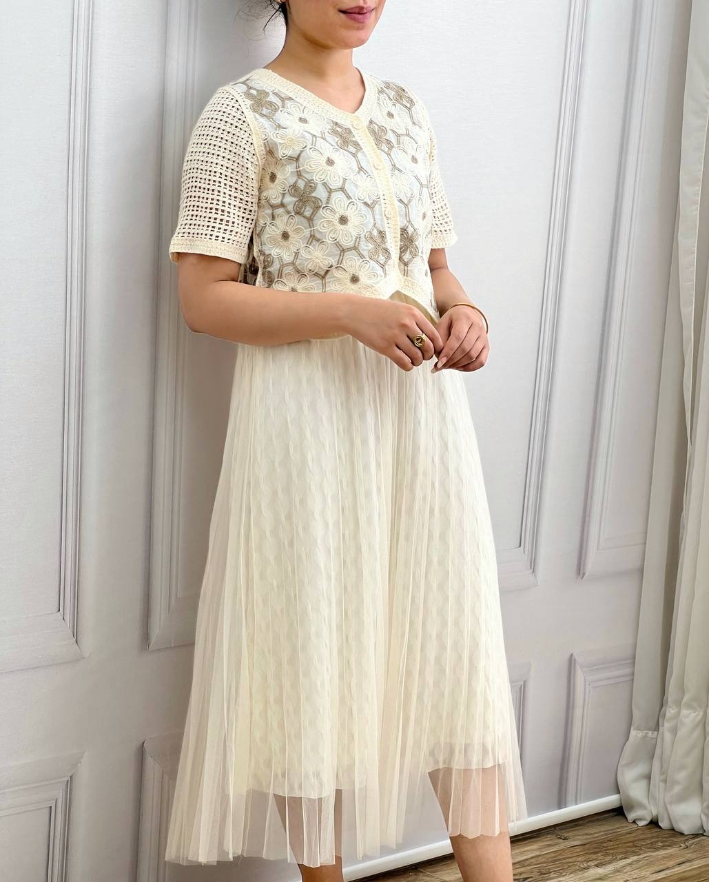 شومیز قلاب بافی آستین کوتاه کد 3602