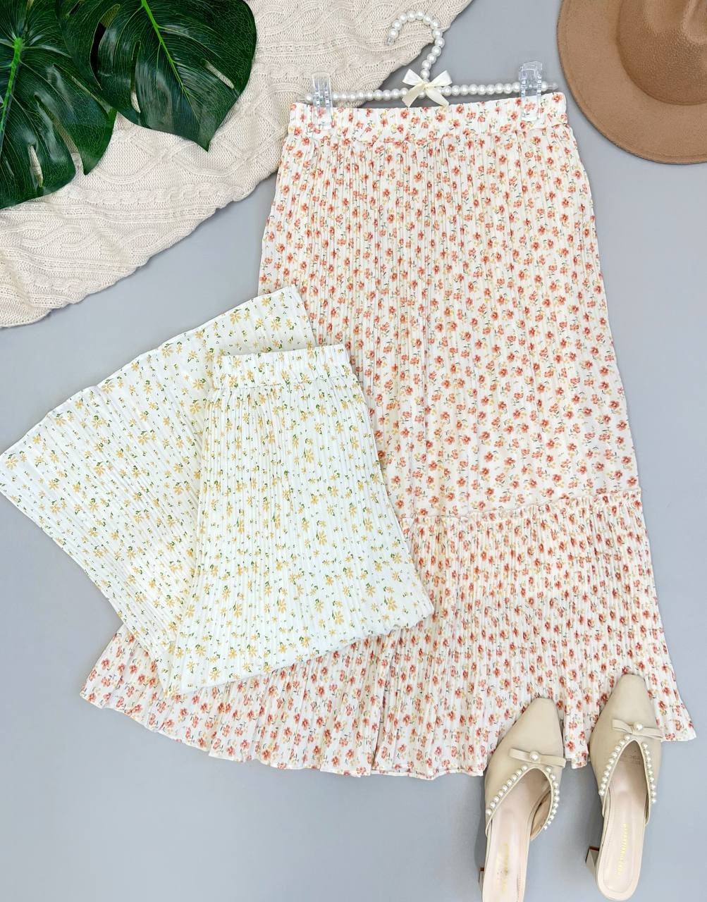 دامن پلیسه گل ریز 3 کد 3609