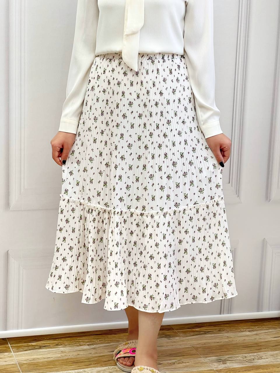 دامن پلیسه گل ریز 3 کد 3609