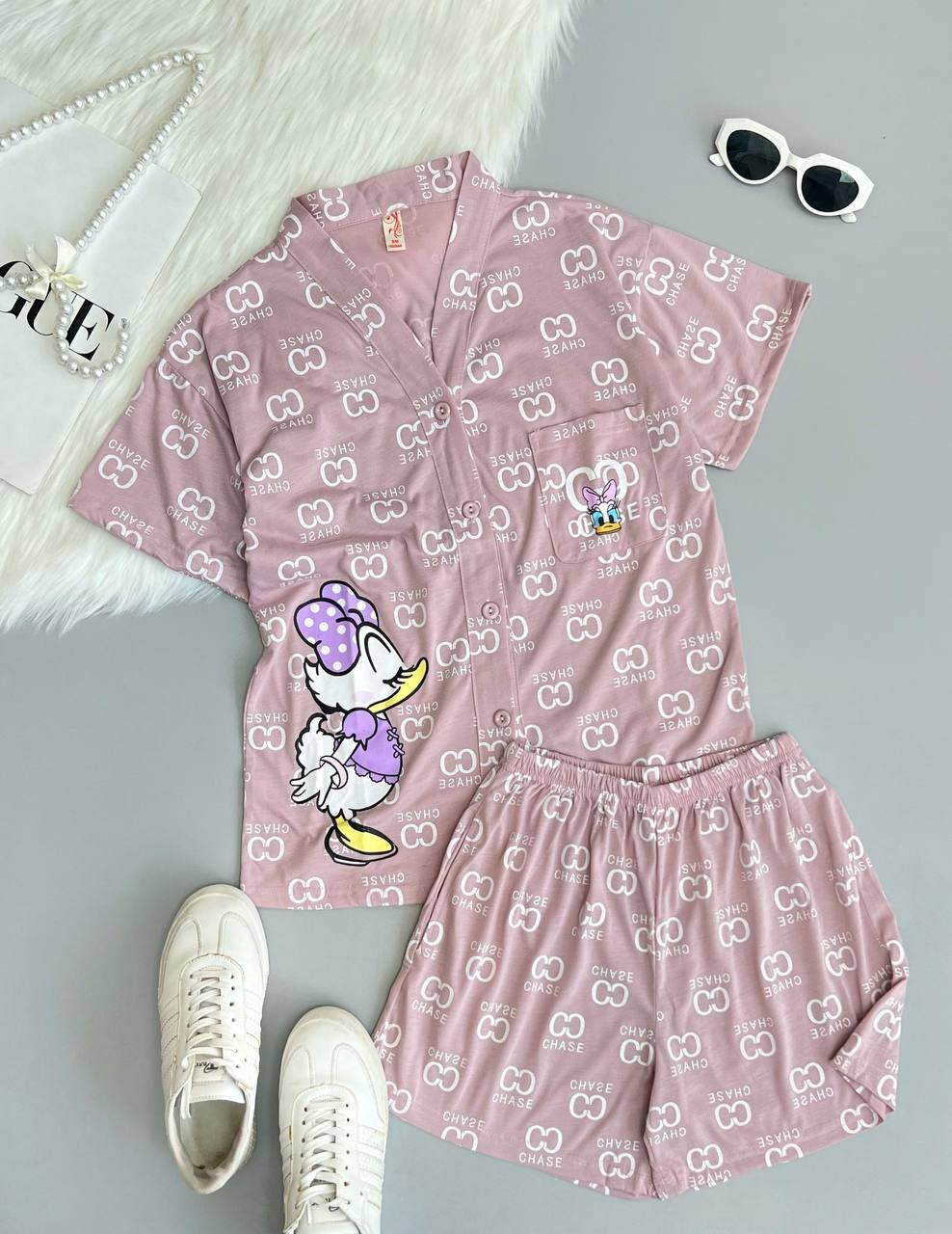 ست بلوز و شلوارک نخ کد 3611