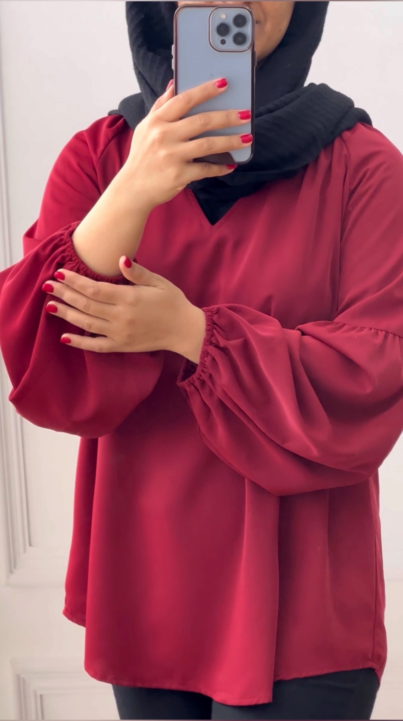 تونیک کرپ استین پف کد 3617