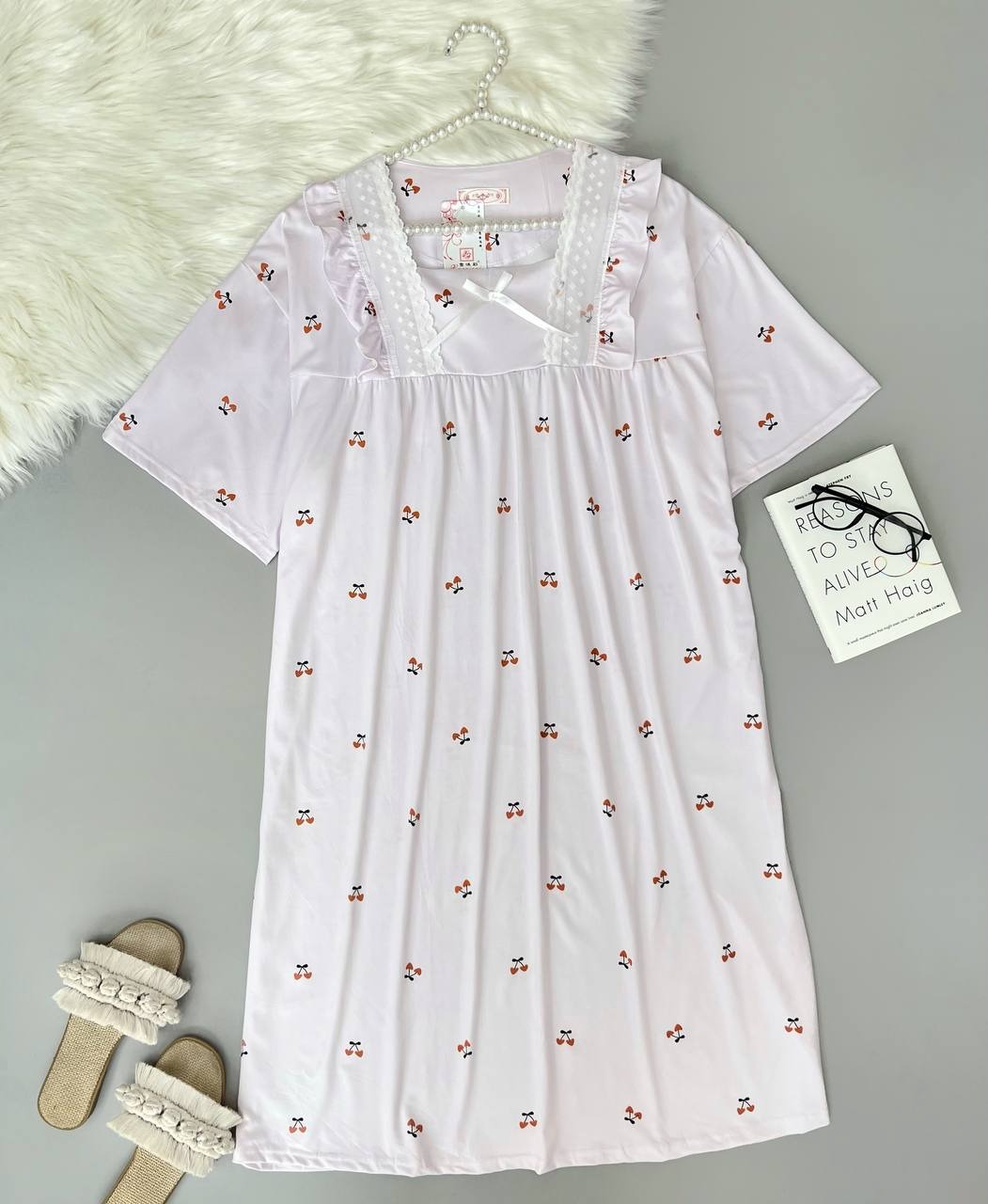 پیراهن پنبه ای یقه خشتی کد 3619