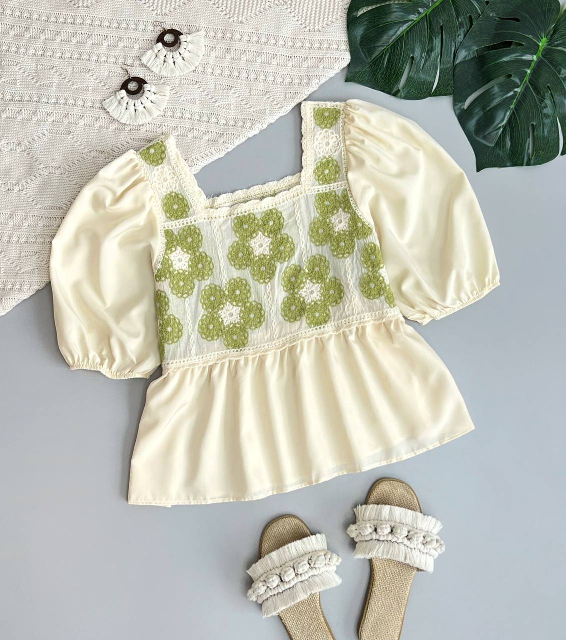 شومیز قلاب بافی استین کوتاه مدل 2 کد 3620