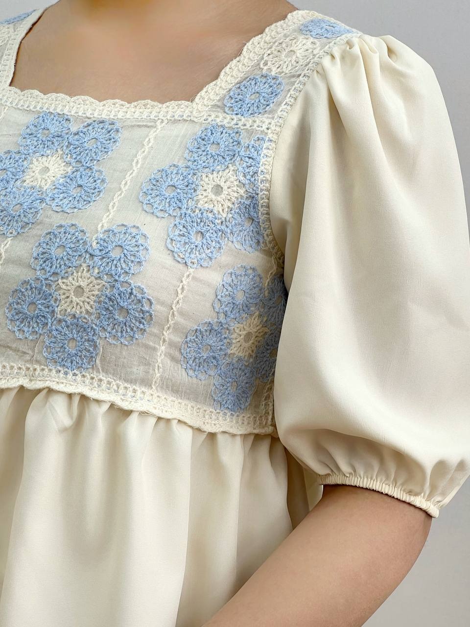 شومیز قلاب بافی استین کوتاه مدل 2 کد 3620