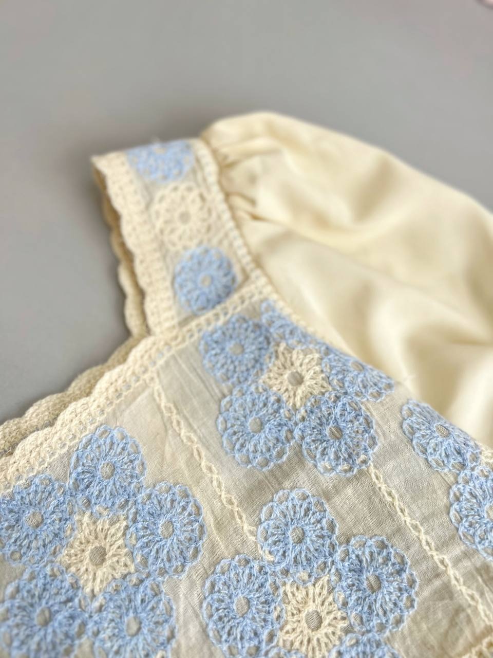 شومیز قلاب بافی استین کوتاه مدل 2 کد 3620