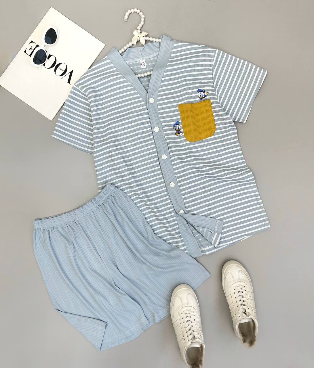 ست بلوز و شلوارک کبریتی کد 3625