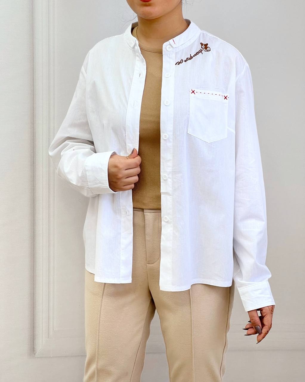 شومیز کتان نخ وارداتی کد 3626