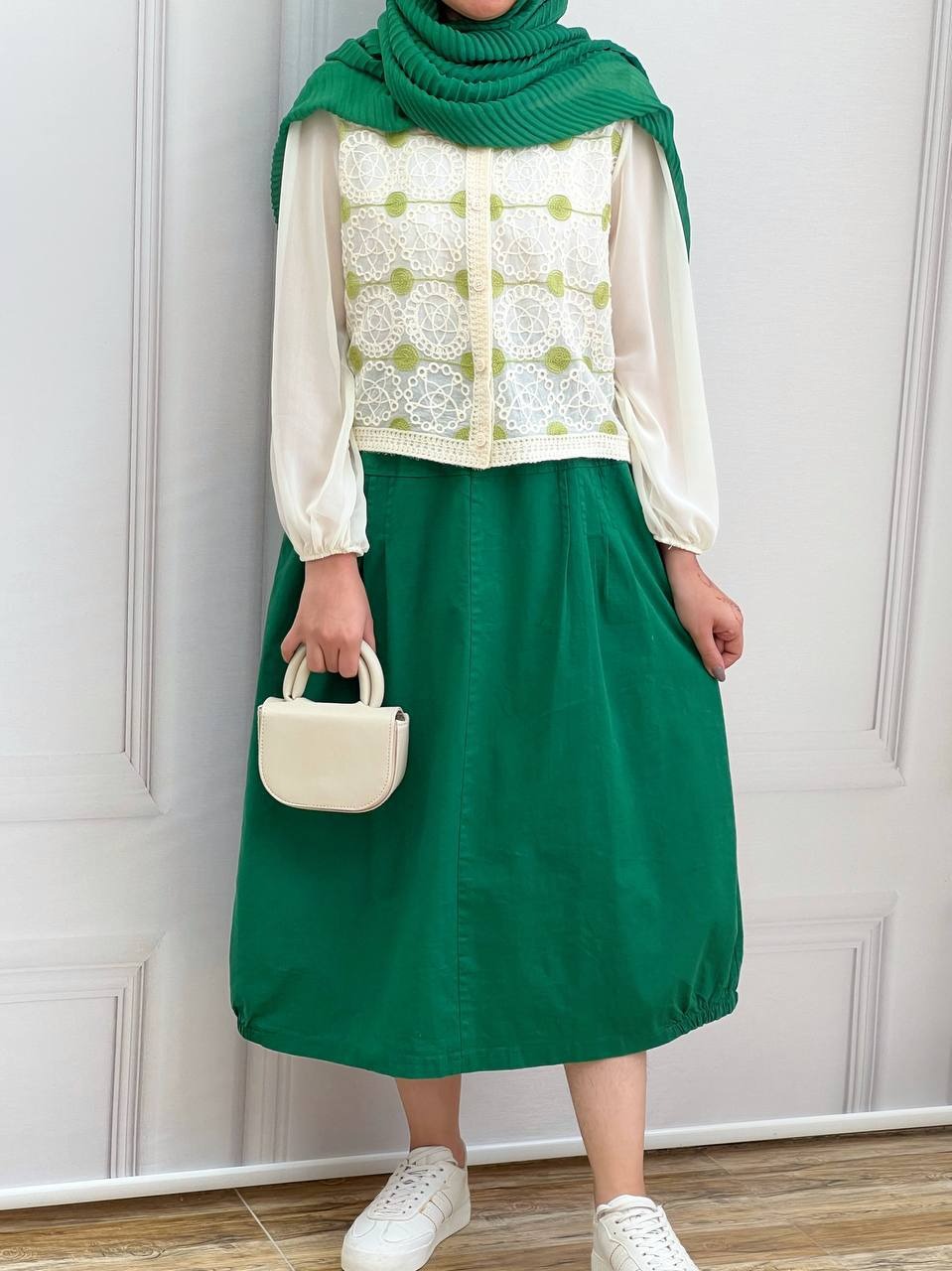 دامن کتان وارداتی جلو دکمه کد 3627