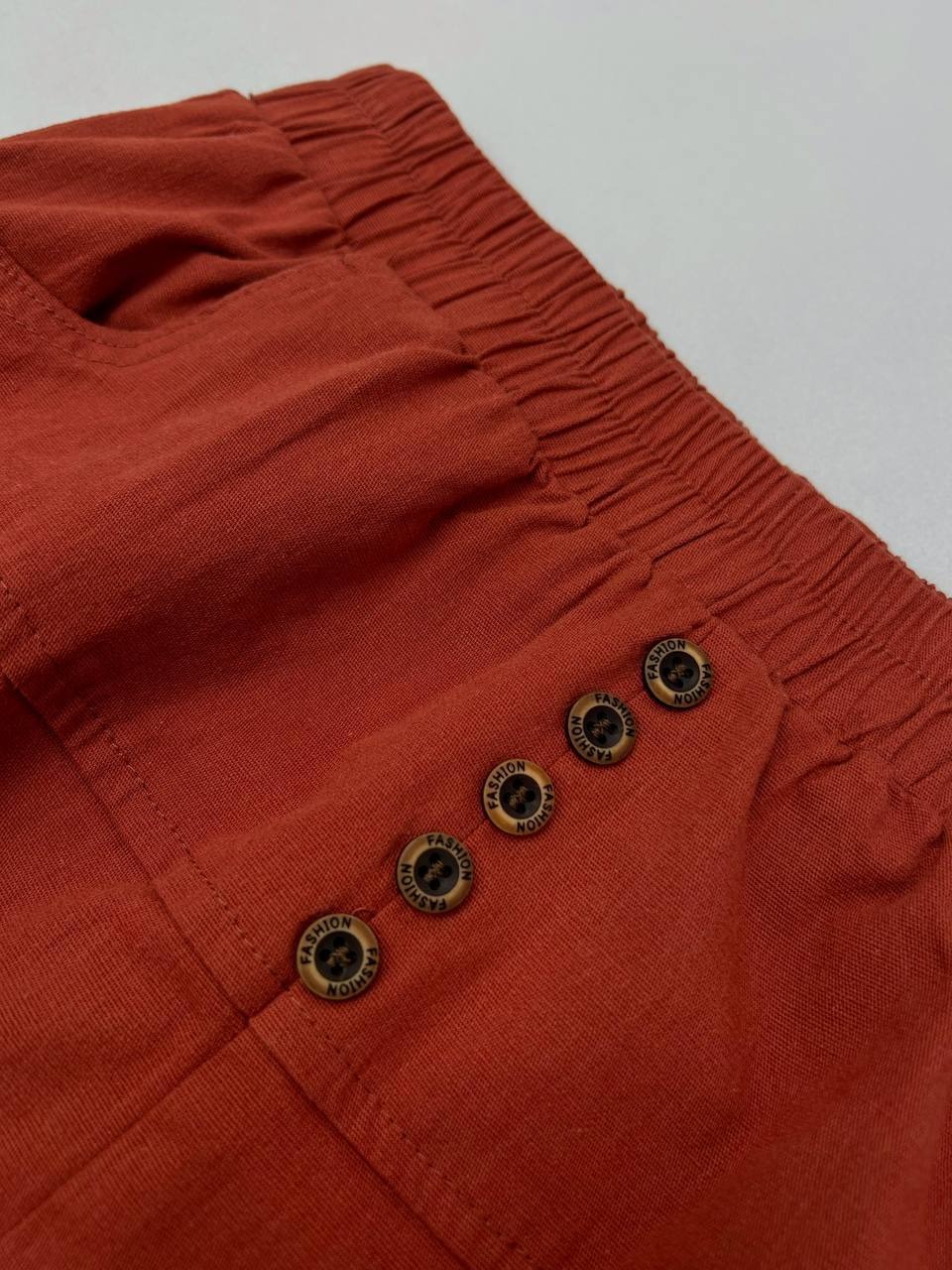 دامن کتان وارداتی جلو دکمه کد 3627