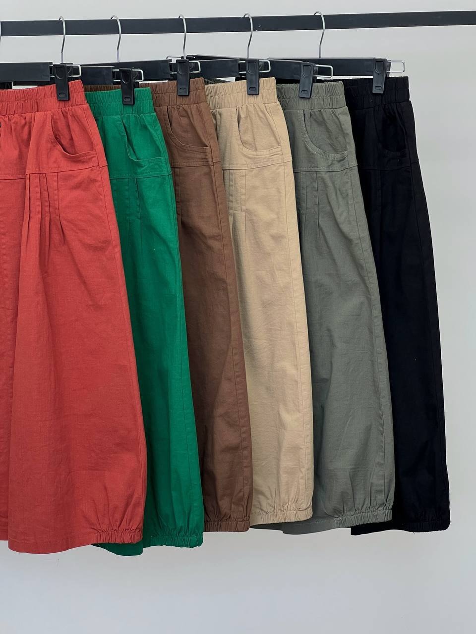 دامن کتان وارداتی جلو دکمه کد 3627