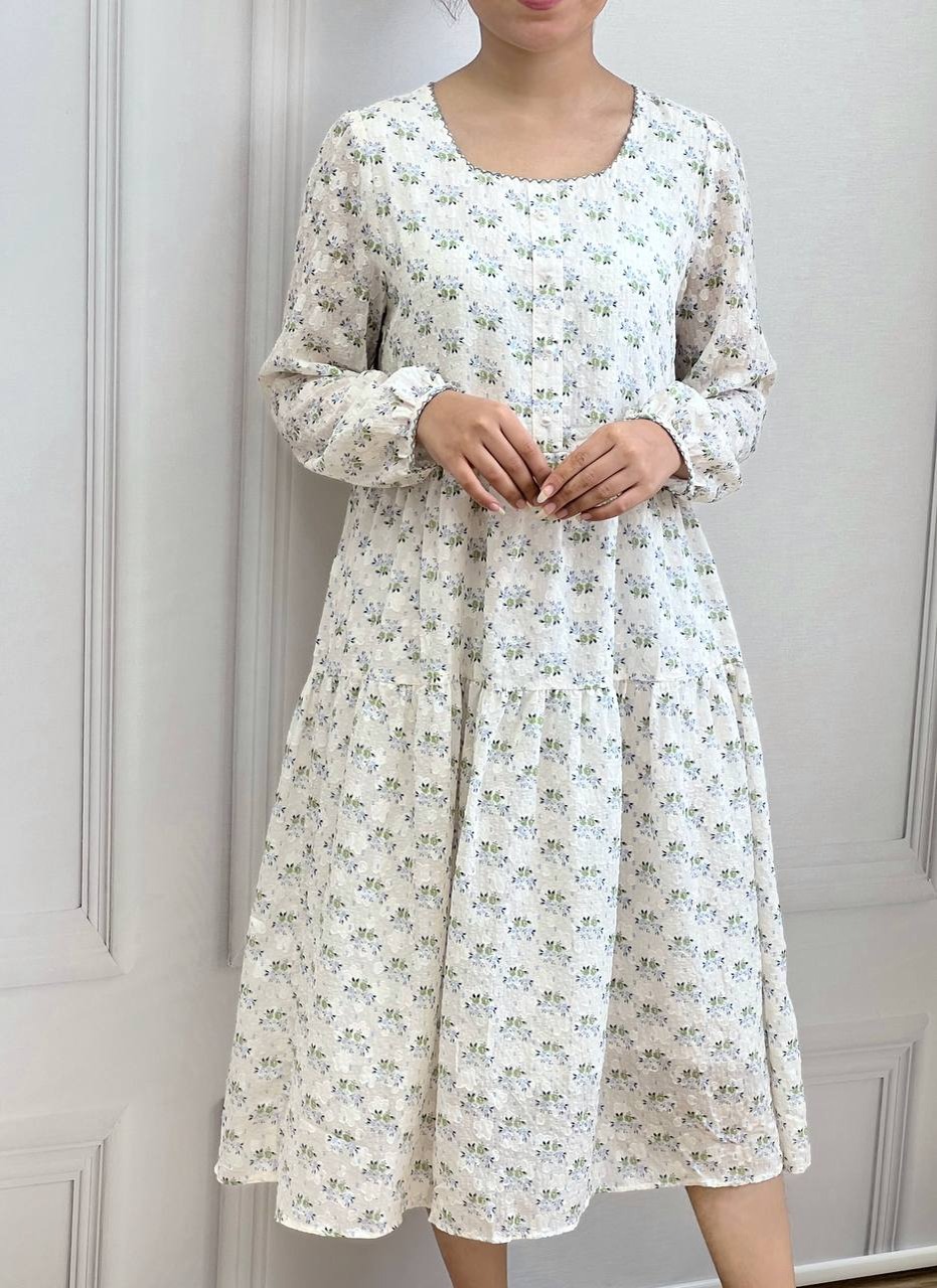 پیراهن کرپ گل برجسته کد 3630