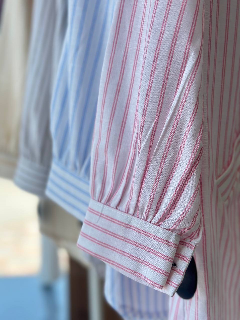 مانتو لینن نخ راه راه کد 3631