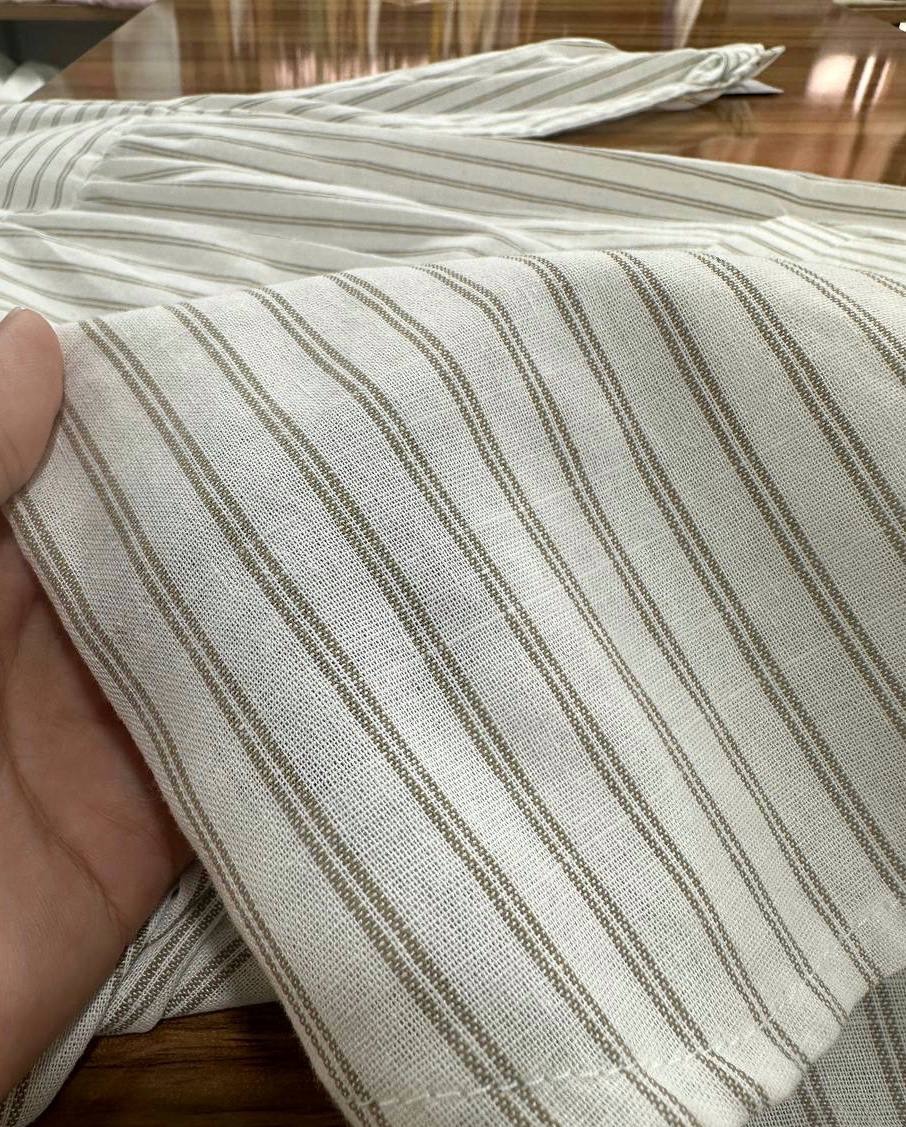 مانتو لینن نخ راه راه کد 3631