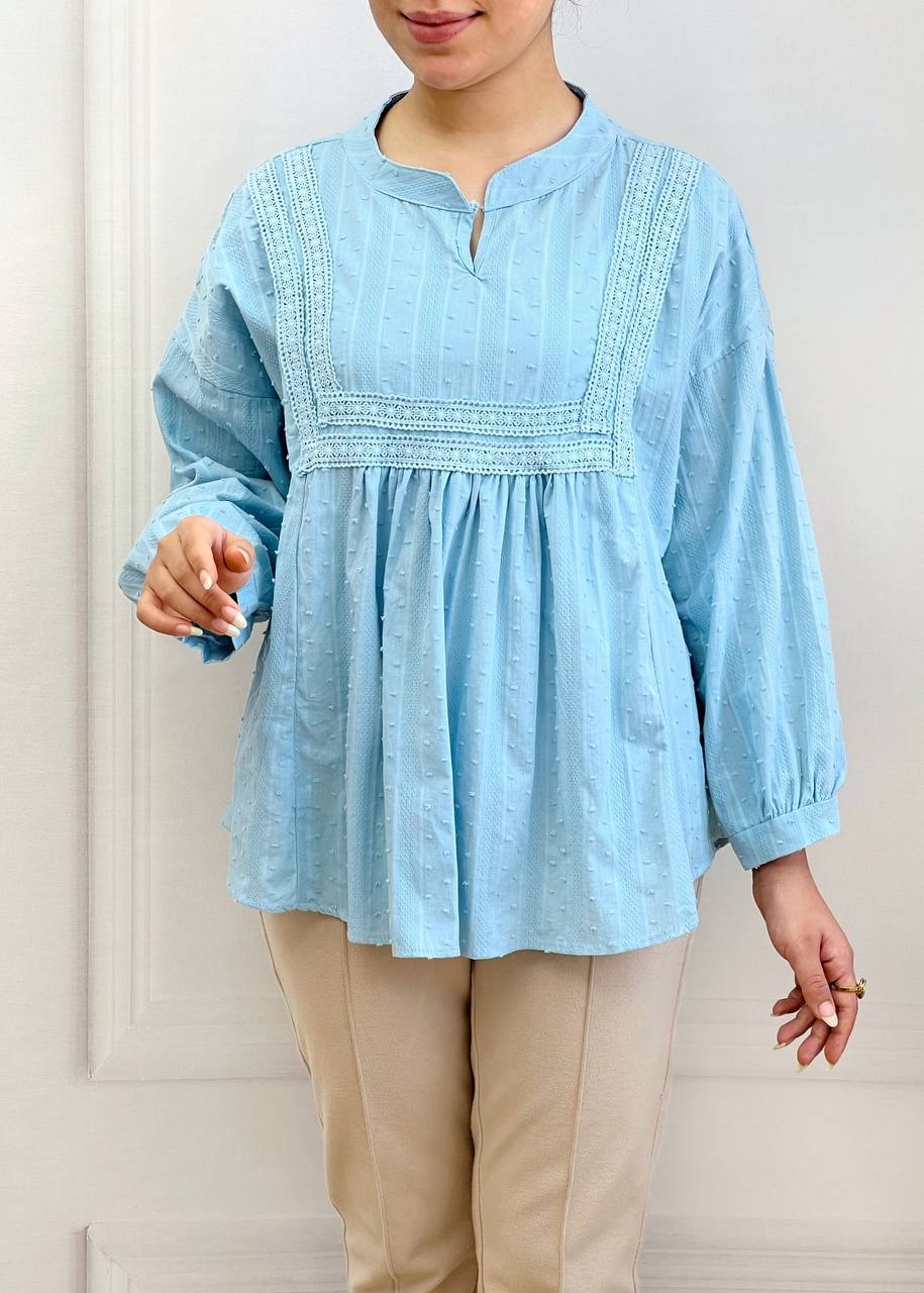 شومیز نخ گل برجسته کد 3632