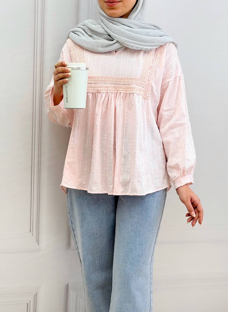 شومیز نخ گل برجسته کد 3632