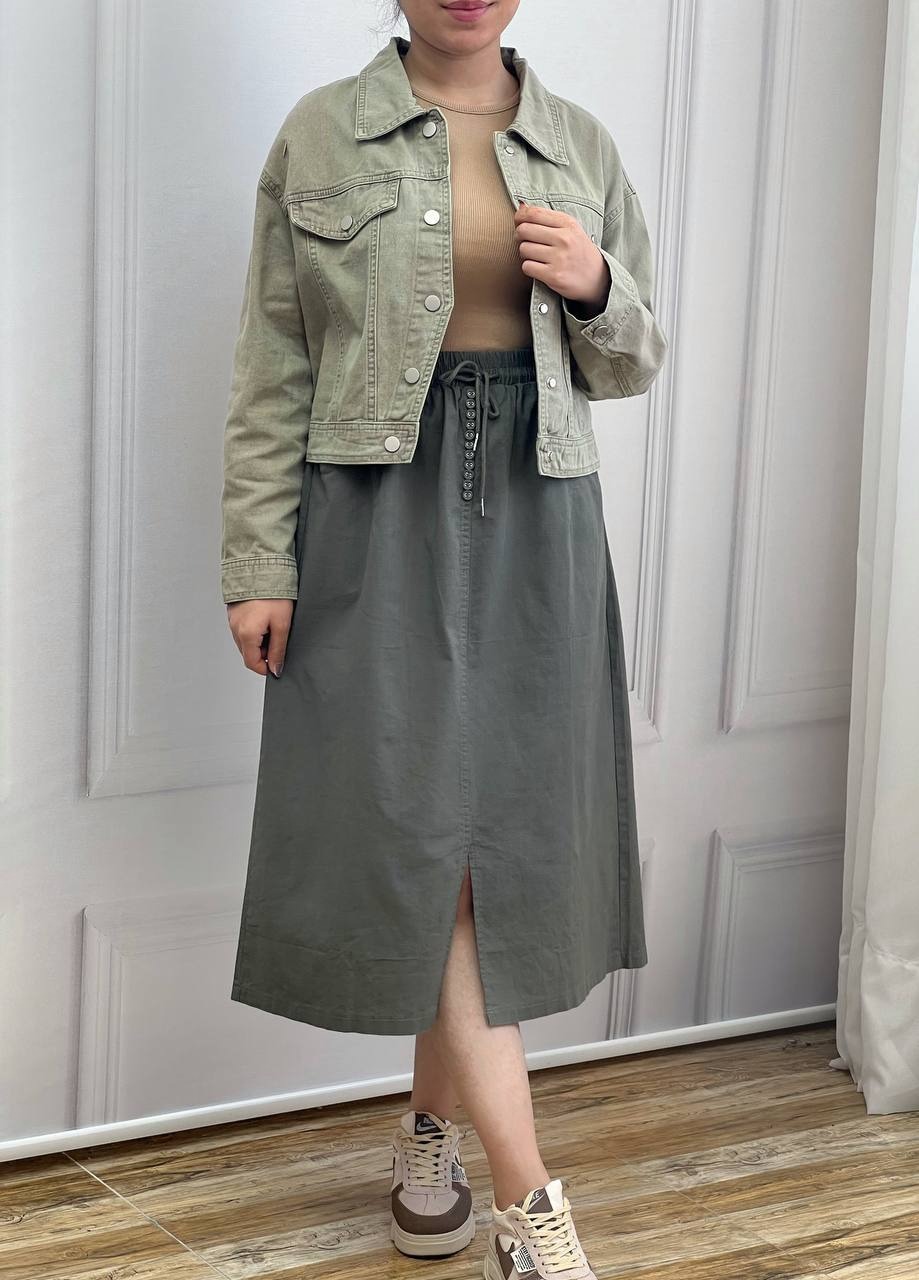 دامن کتان وارداتی کمر گتر کد 3634