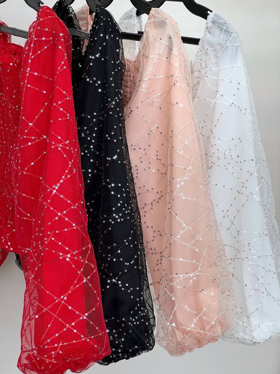 شومیز تمام پولک دولایه کد 3635