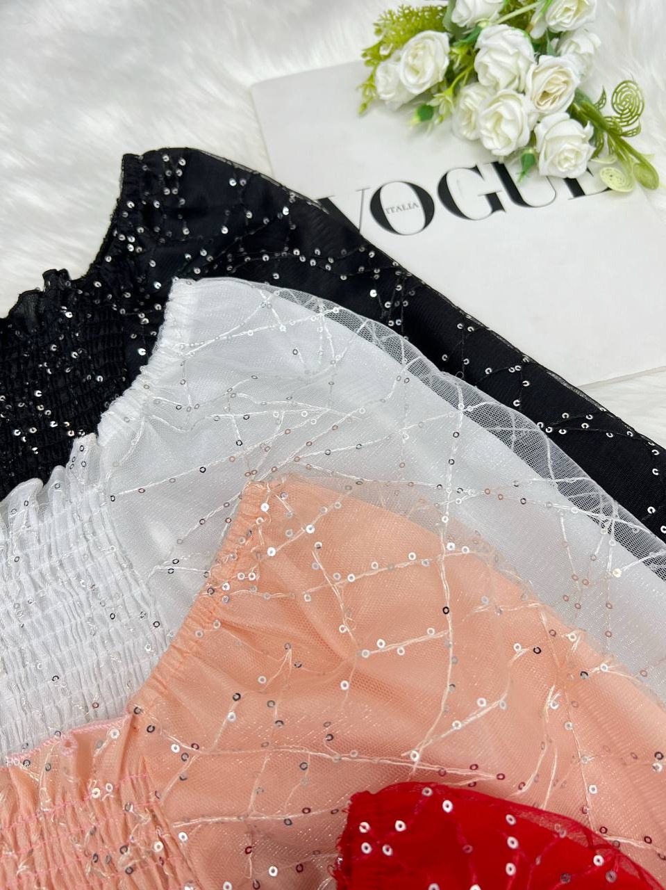 شومیز تمام پولک دولایه کد 3635