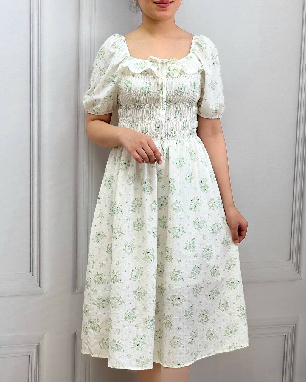 پیراهن کش ماسوره ای گل گلی کد 3638