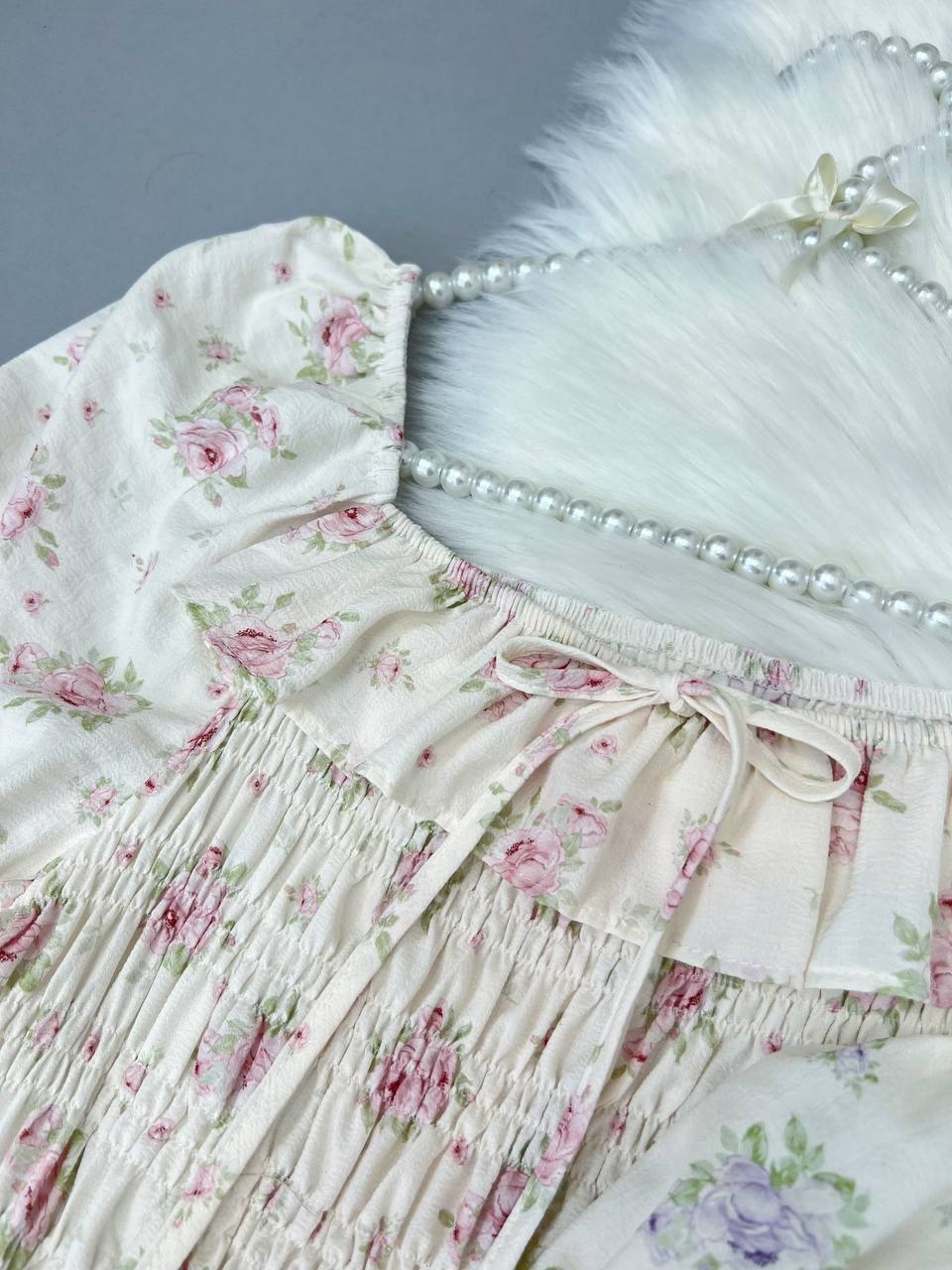 پیراهن کش ماسوره ای گل گلی کد 3638