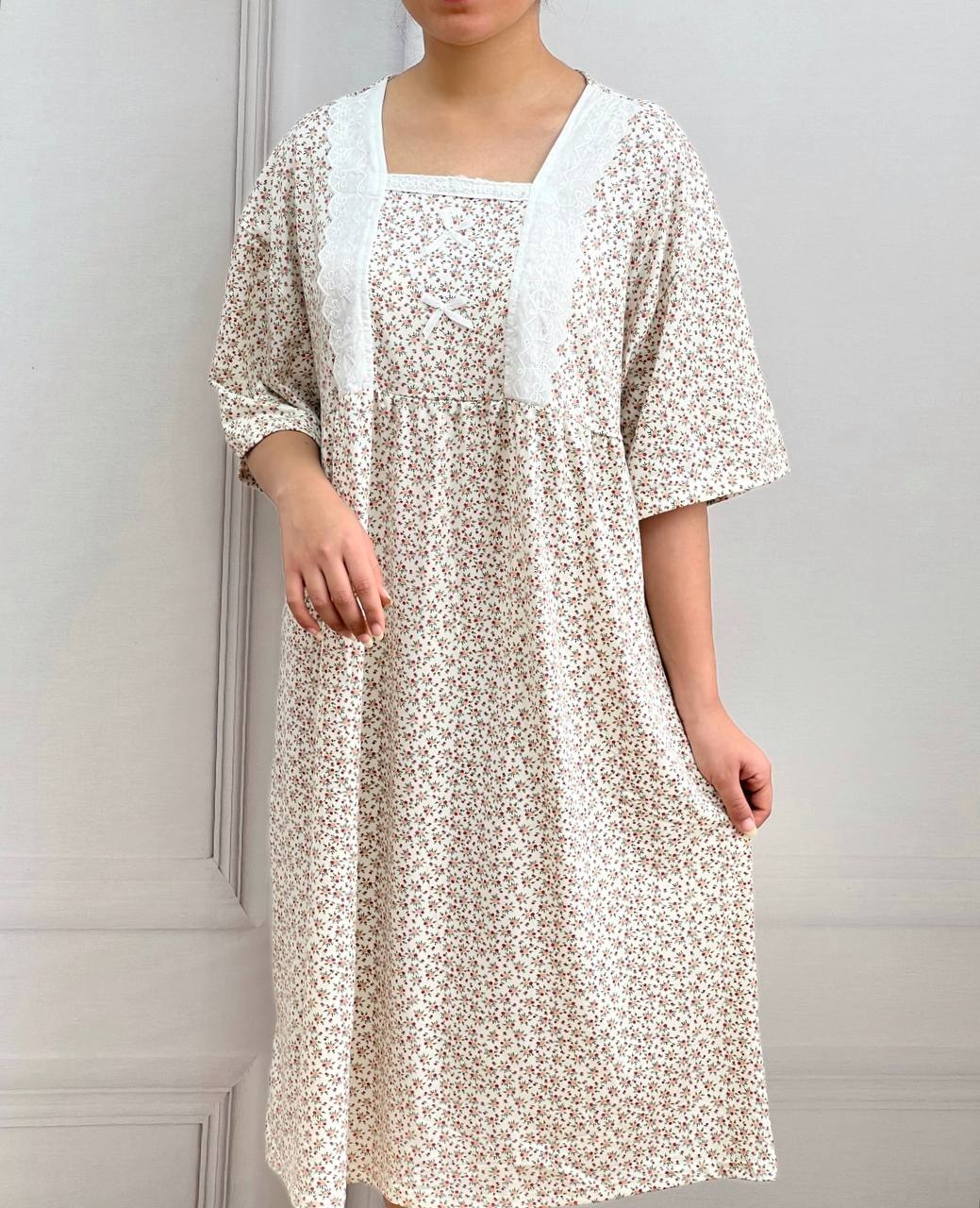 پیراهن گل ریز پنبه ای کد 3642