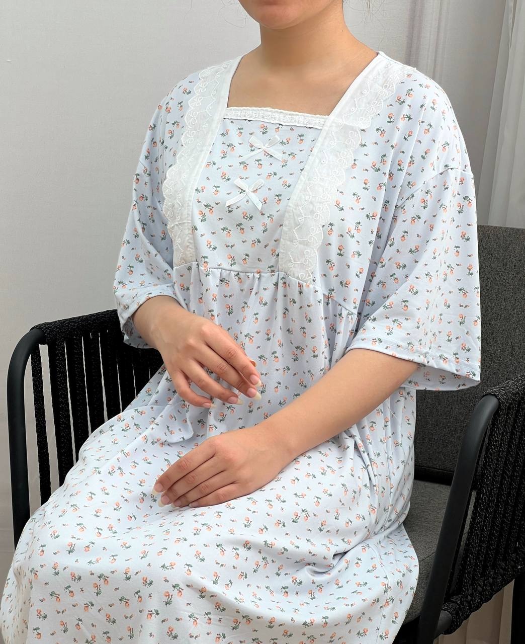 پیراهن گل ریز پنبه ای کد 3642