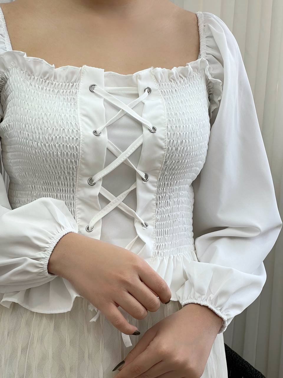 شومیز کش ماسوره جلو بندی کد 3643