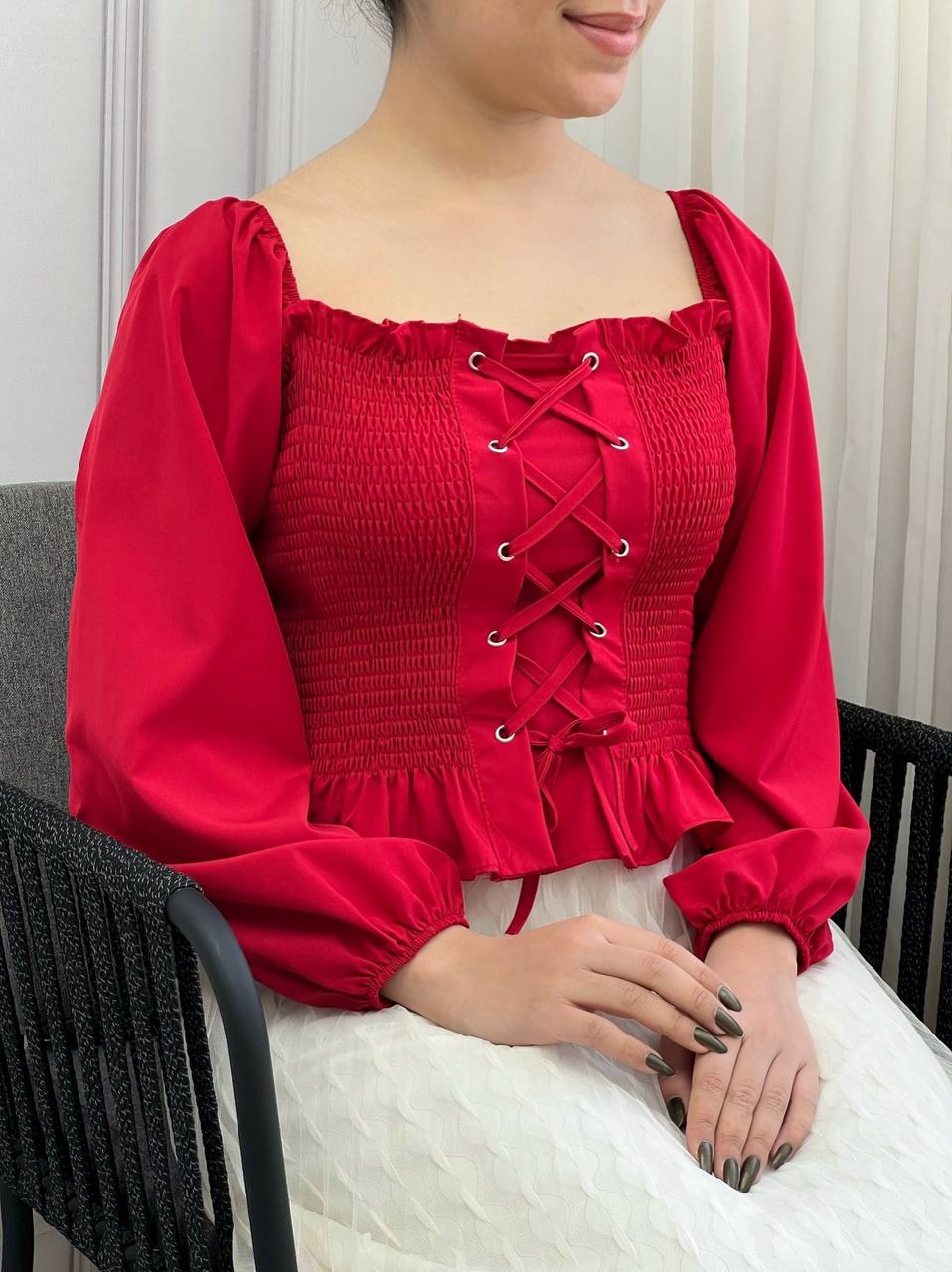 شومیز کش ماسوره جلو بندی کد 3643