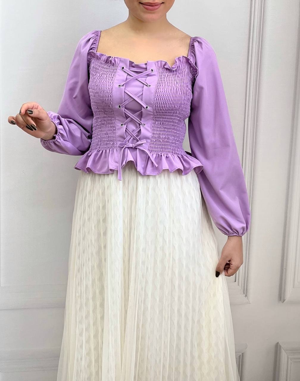 شومیز کش ماسوره جلو بندی کد 3643