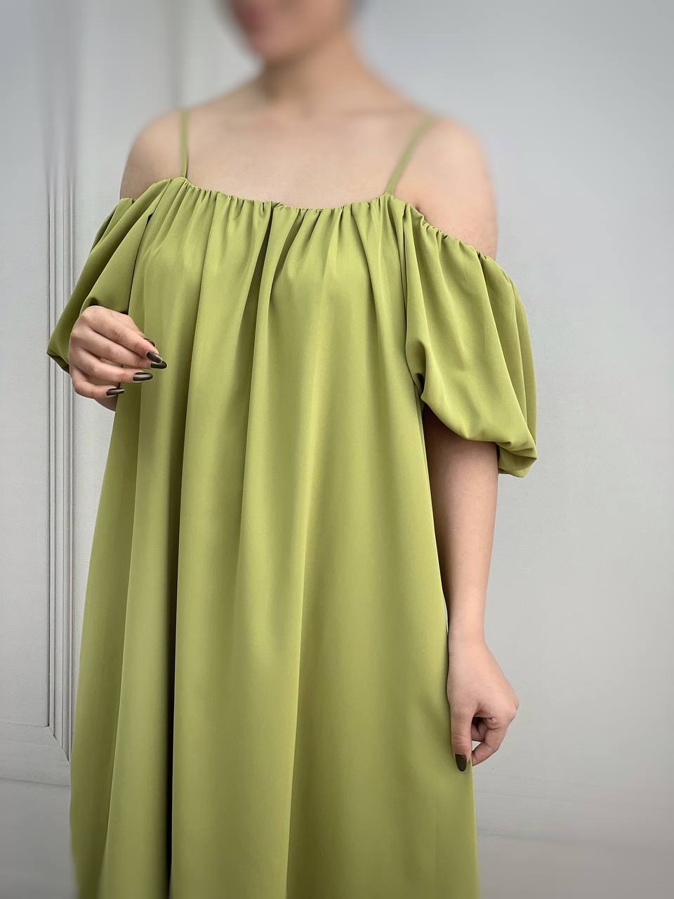 پیراهن آستین پف دو رنگ کد 3644