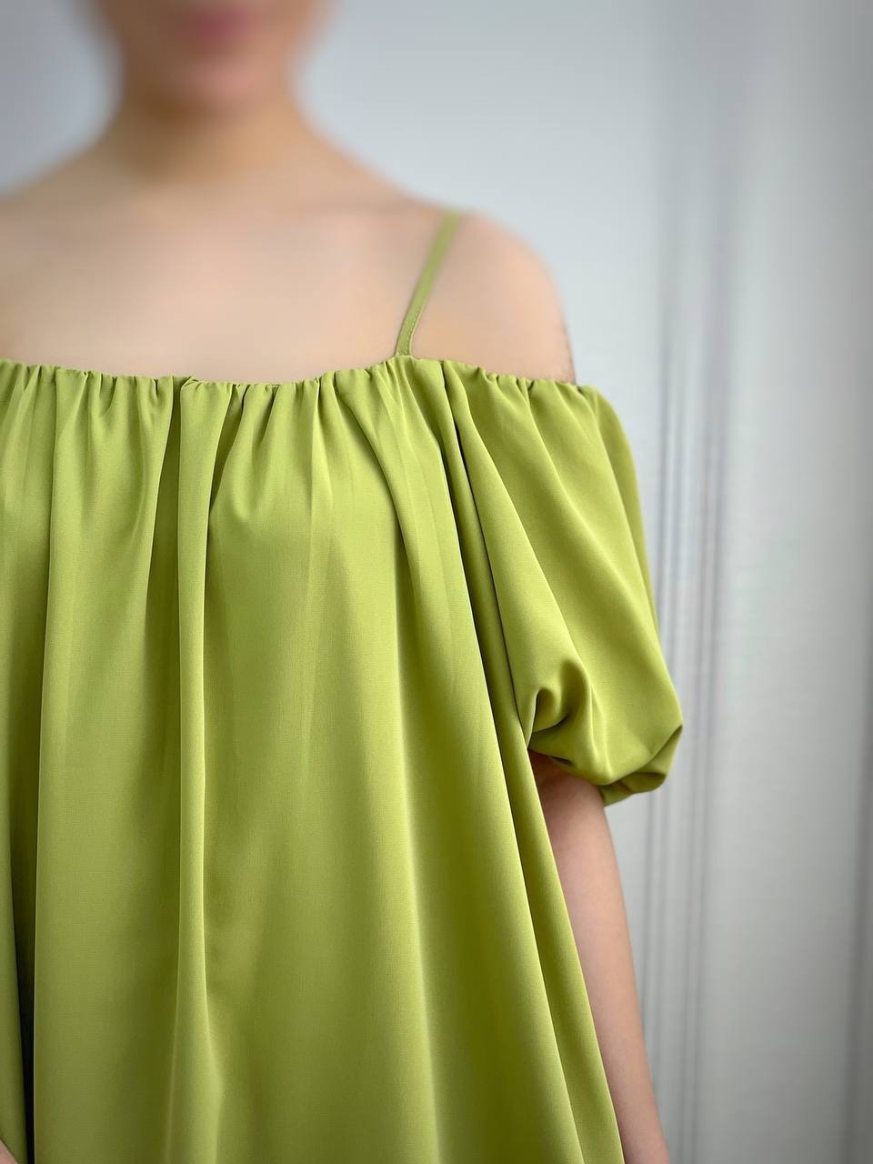 پیراهن آستین پف دو رنگ کد 3644